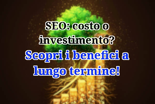 Scopri che la SEO non è un costo ma un investimento e i benefici a lungo termine
